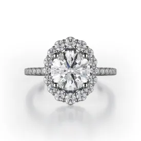 0.55ctw Diamond Halo Engagement Ring