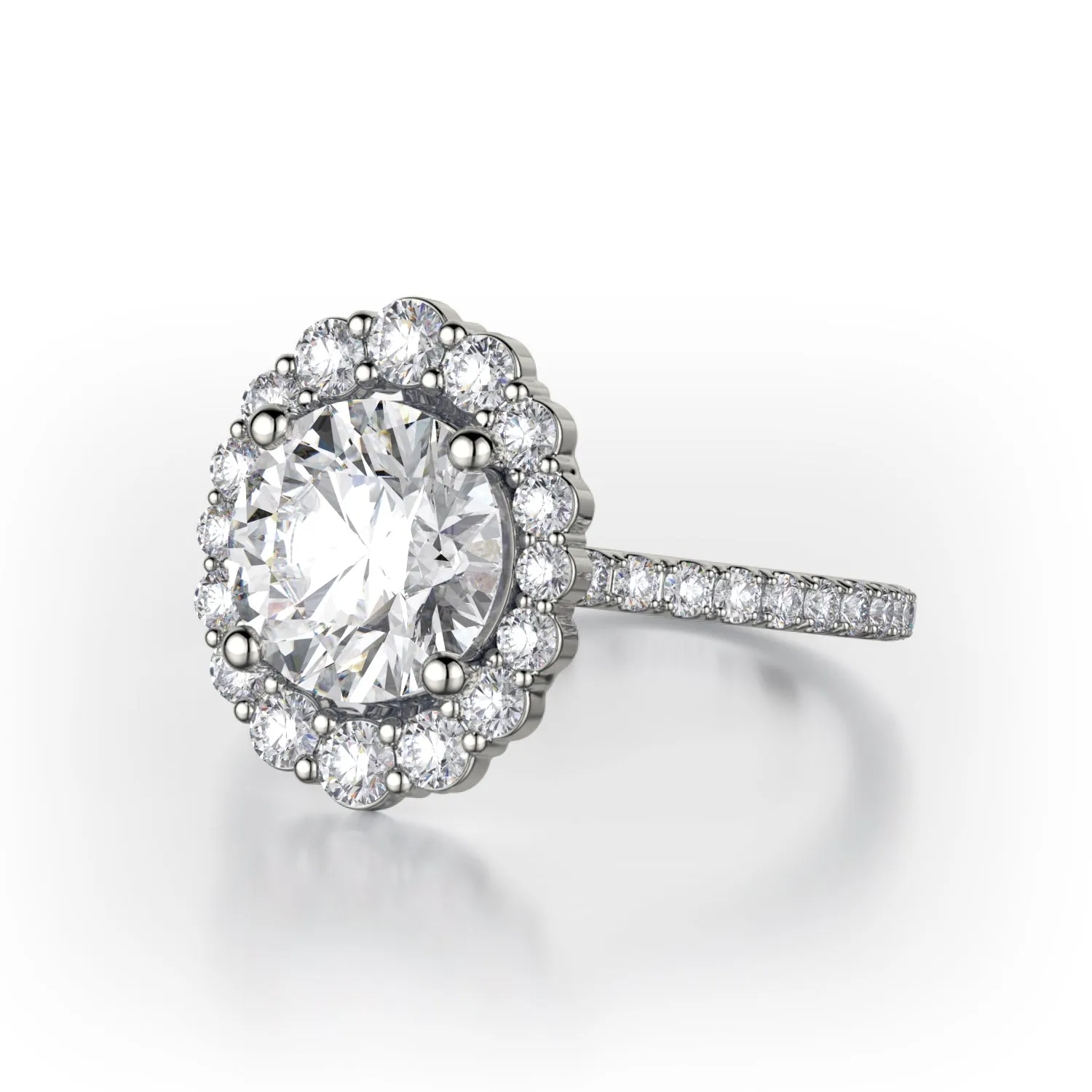 0.55ctw Diamond Halo Engagement Ring