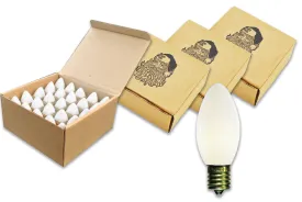 100 Pack C9 Ceramic Dimmable Incandescent Painted White Bulbs E17 Base