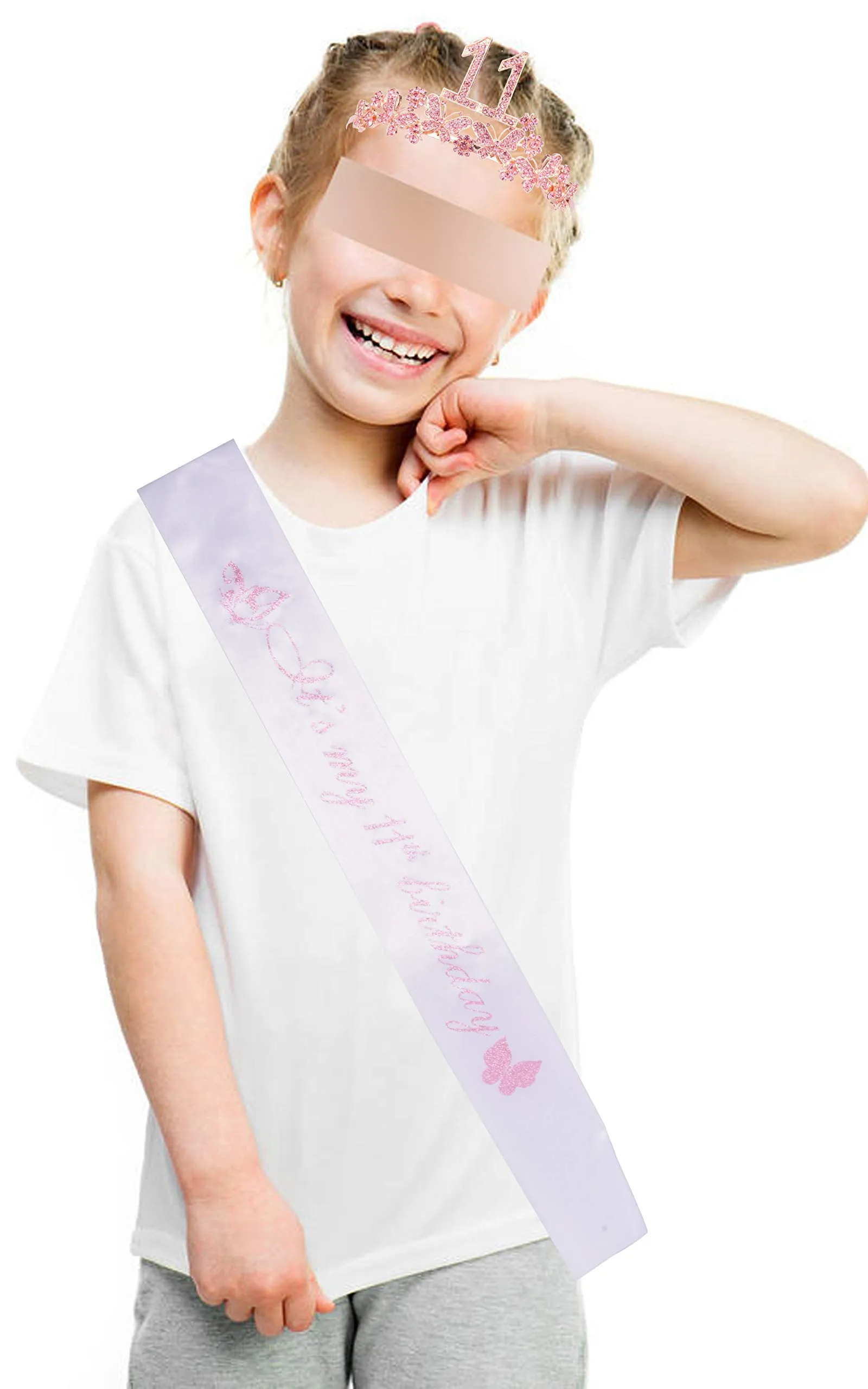 11th Birthday Gifts for Girls, 11th Birthday Tiara and Sash, Its My 11th Birthday Sash