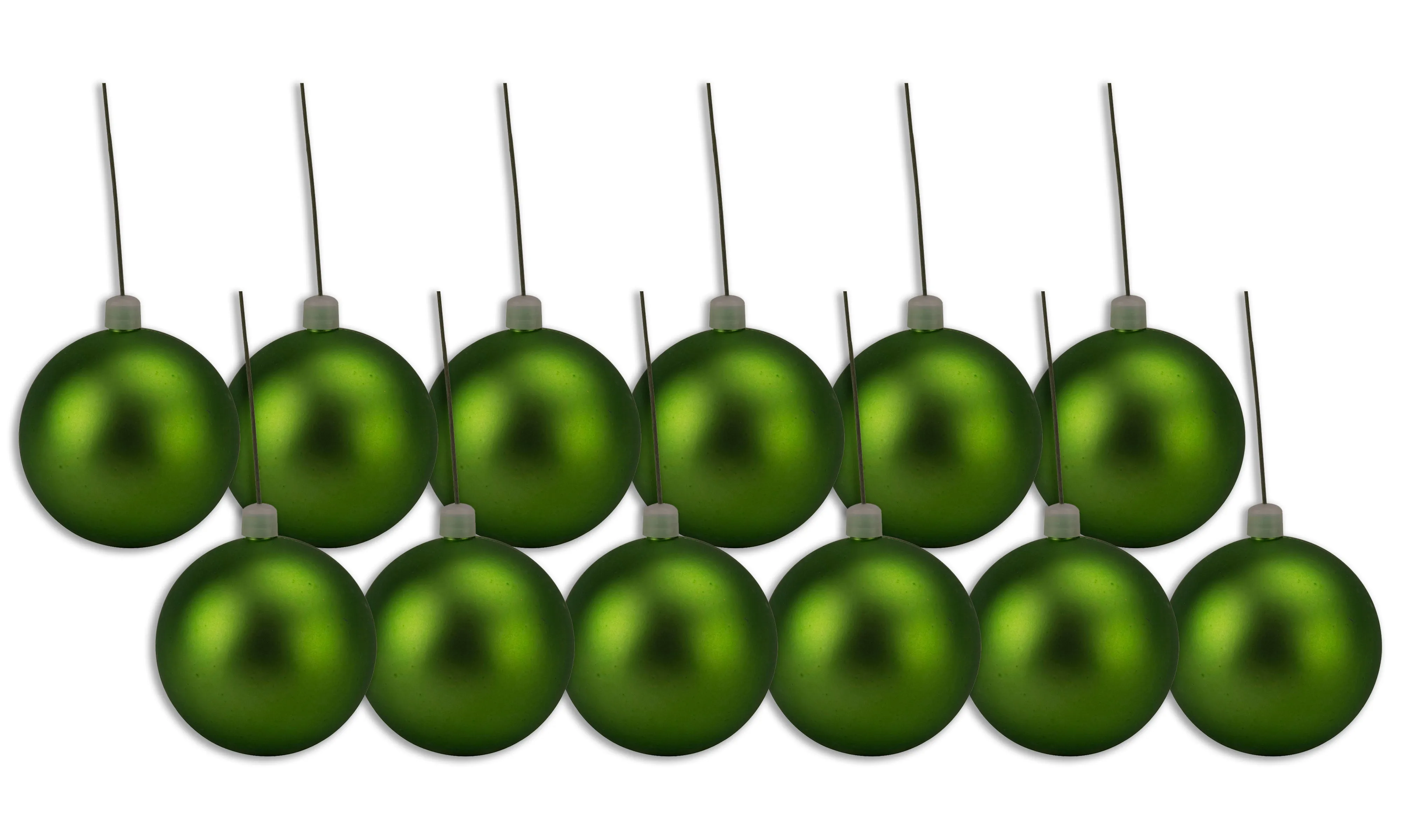 12 Pack 100mm 4" Lime Green Matte Ball Ornament with Wire