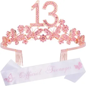 13th Birthday Decorations Party Supplies, 13th Birthday Gifts, Pink 13th Birthday Tiara