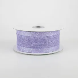 1.5" Canvas On Satin Glitter Ribbon: Lavender (10 Yards)