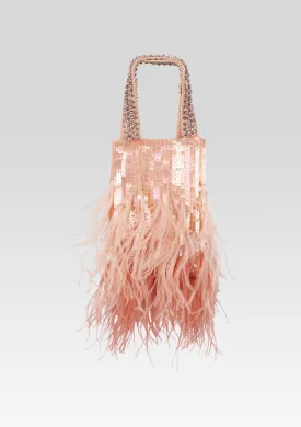 Avery Sequin Feather Bag