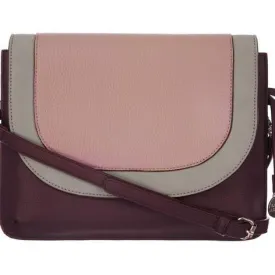 Berry Colour Block Cross Body Bag