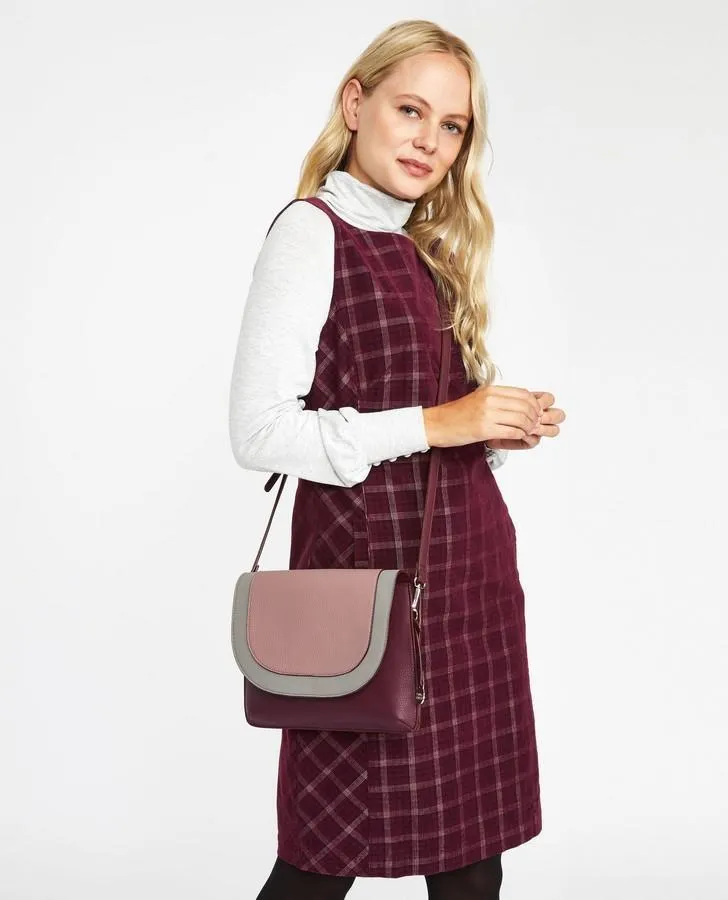 Berry Colour Block Cross Body Bag