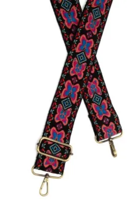 Butterfly Embroidered Guitar Straps for Handbags in Multiple Colors!