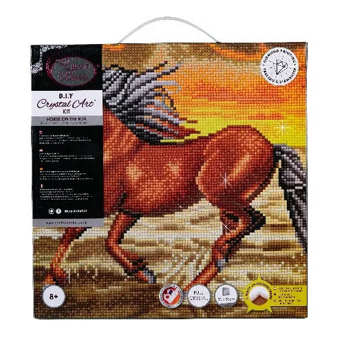 CAK-QVC-3030M-01: Horse on the Run, 30x30cm Crystal Art Kit