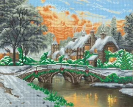 CAK-TK10LED "Cobblestone Christmas" 40x50cm LED Crystal Art Kit THOMAS KINKADE