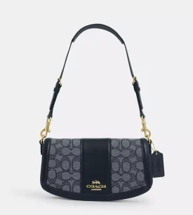 Coach Andrea Shoulder Bag In Signature Jacquard Midnight Navy