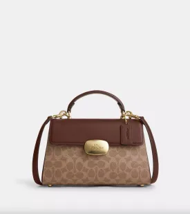 Coach Eliza Top Handle In Signature Gold Tan Brown