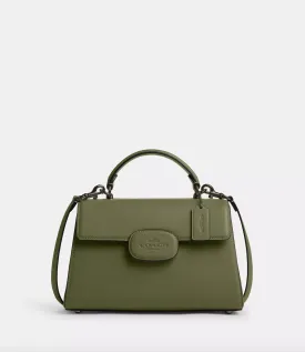 Coach Eliza Top Handle With Leather Covered Closure In Military Green