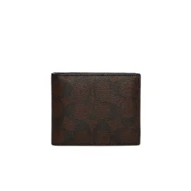 Coach Men 3-In-1 Wallet In Blocked Signature Mahogany Multi