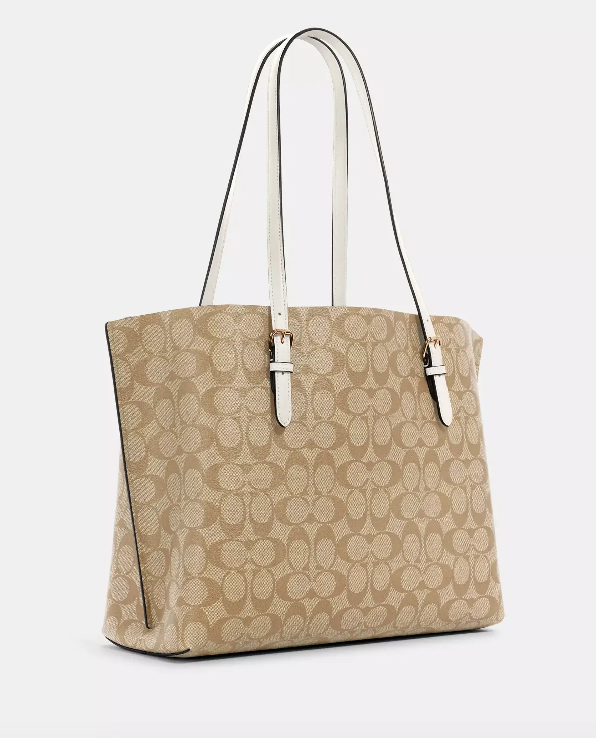 Coach Mollie Tote In Signature Light Khaki Chalk