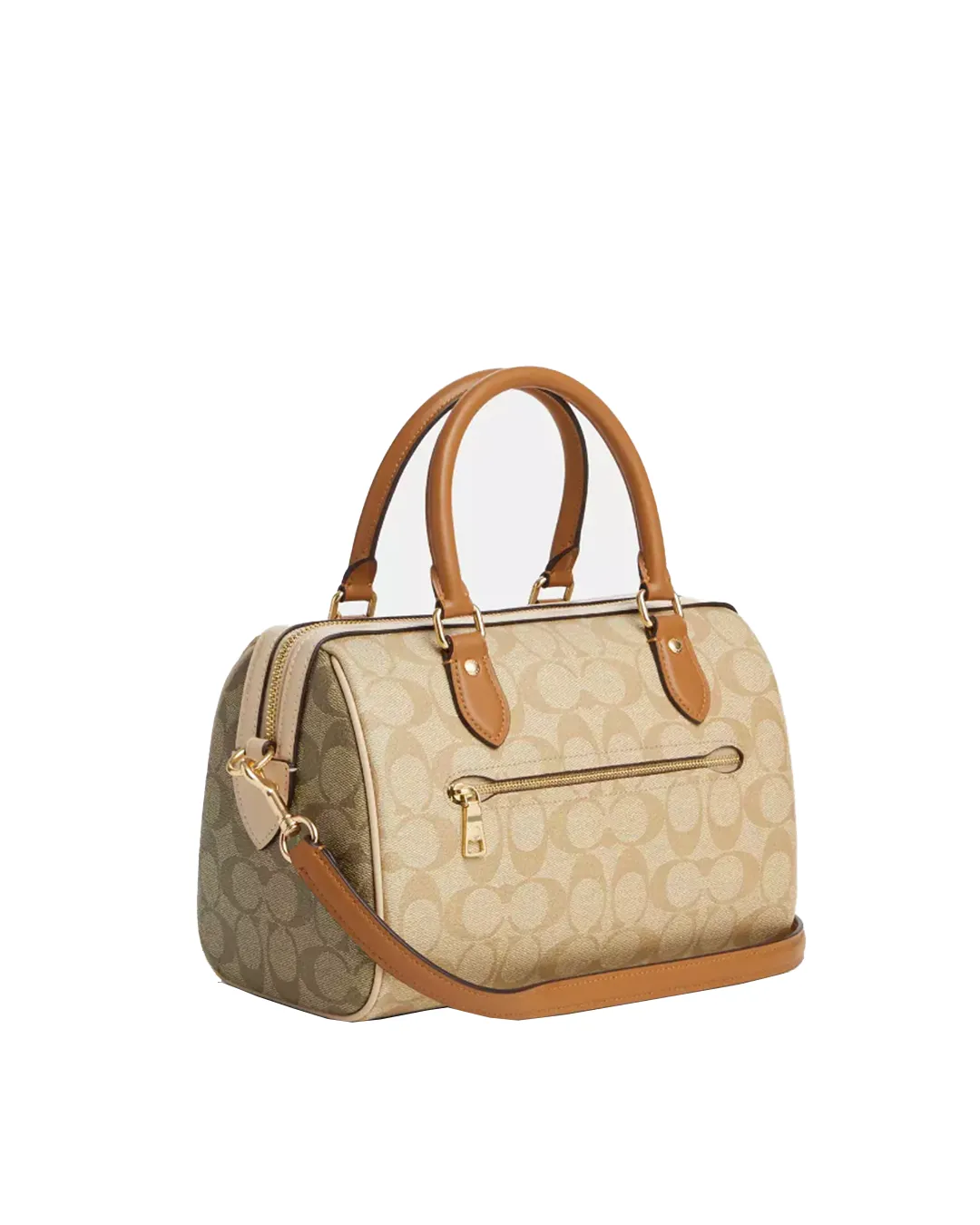 Coach Rowan Satchel In Blocked Signature Light Khaki Multi