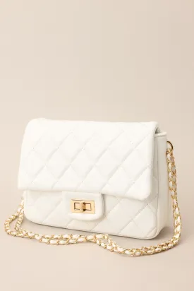 Everyday Pleasures White Quilted Handbag