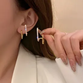 Irregular U-shaped Gold Color Earrings