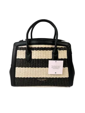 Kate Spade Knott striped straw medium satchel NWT