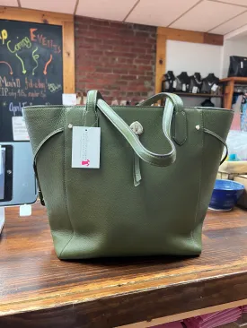 Kate Spade large olive green leather tote