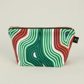 Lasdun Cotton Travel Pouch - Green/Orange