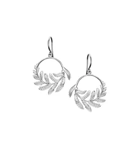 Silver Fern Hoop Earrings