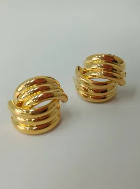 Solar Gold Stud Earrings