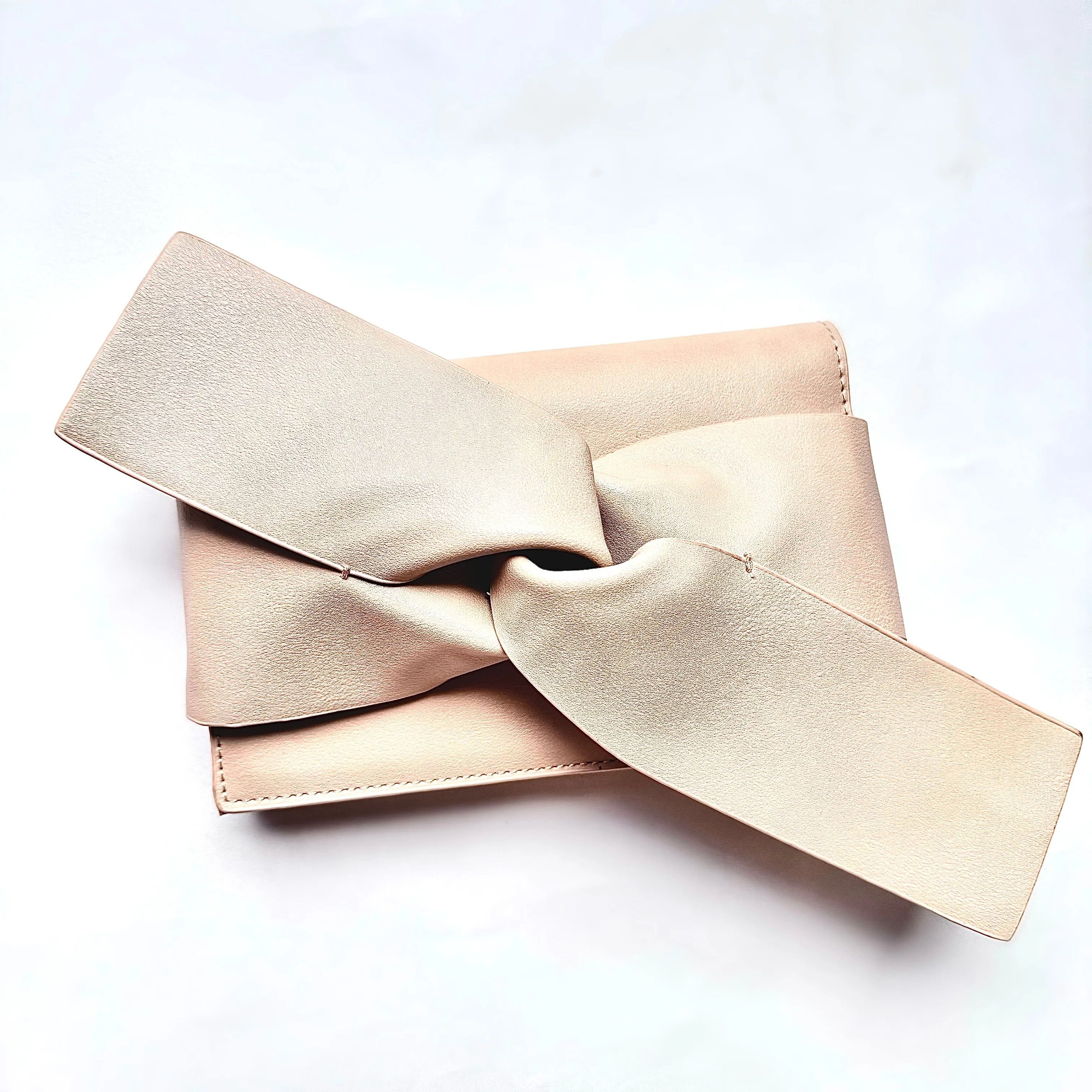 Vegan Leather Bow Clutch to Crossbody Bag